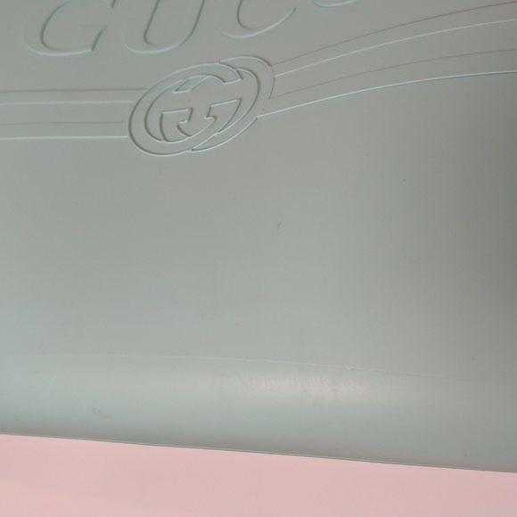 SOLD Gucci Logo Teal Rubber Tote - Picture 7 of 8